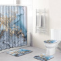 Marble Shower Curtain Sets With Non-slip Bathroom Rug,Bath Mat,Durable Waterproof Bath Curtain For Bathtub