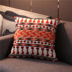 Retro Round Pink Pillowcase Custom Sofa Waist, Short Plush Peach Leather Waist Pillow Fashion Retro Style /