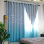 Color Gradually Change Sheer Curtain, European Home Accessories Laser Hollowing Out Curtains Kids Children/
