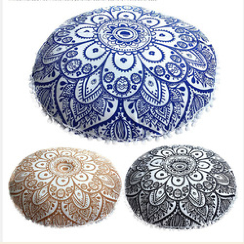European And American Gradient Flower Digital Printing Cushion Cover, Flower Round Cushion Cover /