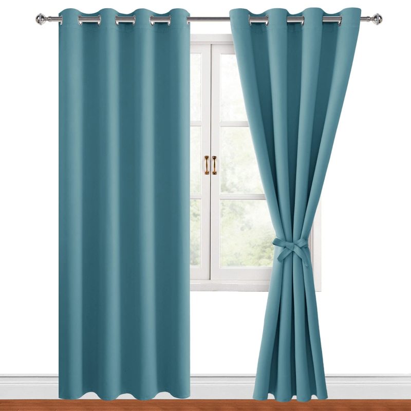 Ocean blue polyester fabric printed blackout curtains 100% blackout thermal curtain fabric blackout curtain liner