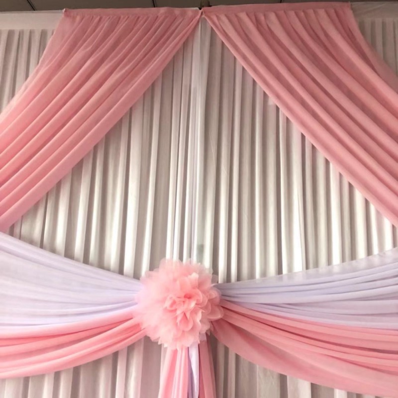 2018 November New Arrival White Pink Backdrop,Swag Drapes For Curtain Wedding Party Decoration/