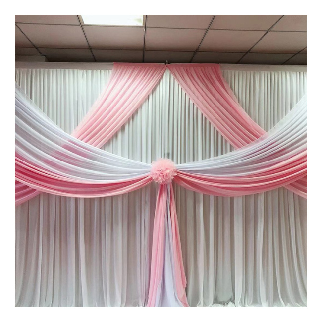 2018 November New Arrival White Pink Backdrop,Swag Drapes For Curtain Wedding Party Decoration/
