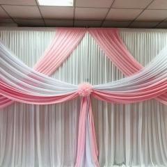 2018 November New Arrival White Pink Backdrop,Swag Drapes For Curtain Wedding Party Decoration/