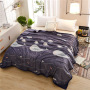 Papa&Mima Cat And Fish Bones Print Summer Throw Blankets Coral Fleece Plaids Multisize Bedsheet Multifunctional Bedspread