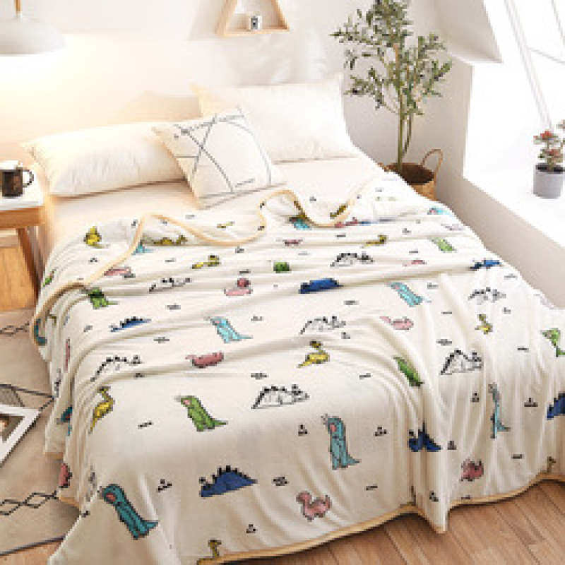 Papa&Mima Cat And Fish Bones Print Summer Throw Blankets Coral Fleece Plaids Multisize Bedsheet Multifunctional Bedspread