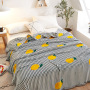 Papa&Mima Cat And Fish Bones Print Summer Throw Blankets Coral Fleece Plaids Multisize Bedsheet Multifunctional Bedspread