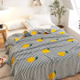 Papa&Mima Cat And Fish Bones Print Summer Throw Blankets Coral Fleece Plaids Multisize Bedsheet Multifunctional Bedspread