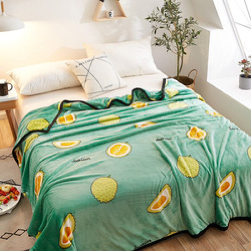 Papa&Mima Cat And Fish Bones Print Summer Throw Blankets Coral Fleece Plaids Multisize Bedsheet Multifunctional Bedspread