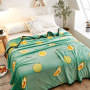 Papa&Mima Cat And Fish Bones Print Summer Throw Blankets Coral Fleece Plaids Multisize Bedsheet Multifunctional Bedspread