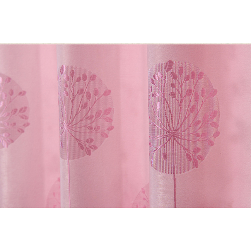 100% Polyester living room Ready Made pink Jacquard fire blackout curtain