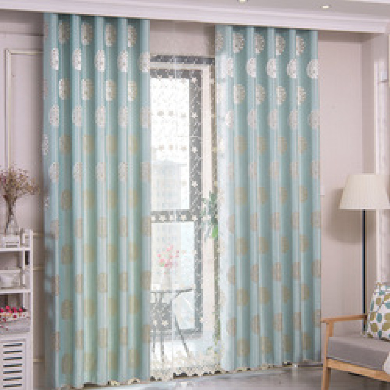 100% Polyester living room Ready Made pink Jacquard fire blackout curtain