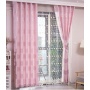 100% Polyester living room Ready Made pink Jacquard fire blackout curtain