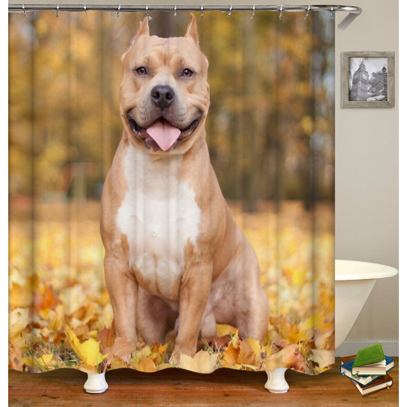 Wholesale Custom Bath Cartoon Shower Curtain and Mat Set with Hooks Cute Animal Printed Bathing Liner for Kids Cortina de bano