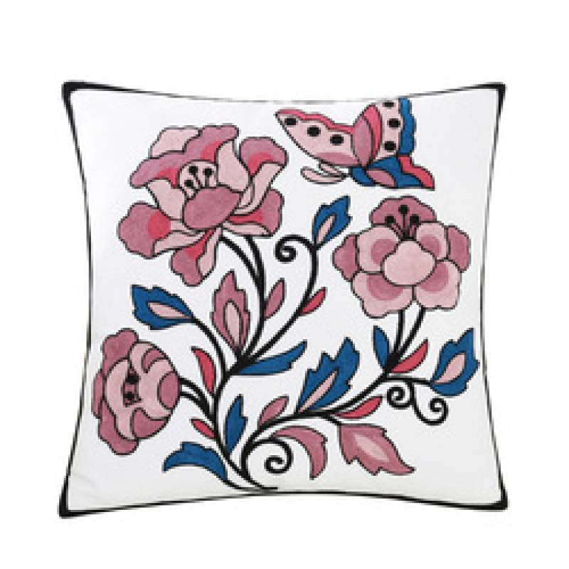 National Style Embroidery Cushion Cover, Floral Pattern Cushion Cover /
