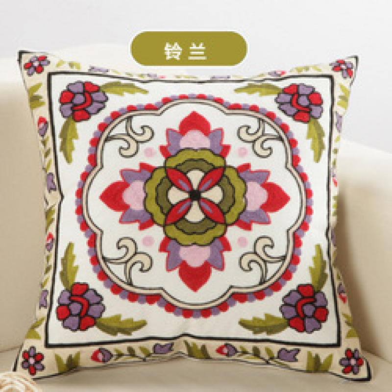 National Style Embroidery Cushion Cover, Floral Pattern Cushion Cover /