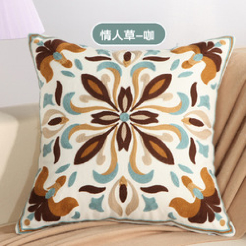 National Style Embroidery Cushion Cover, Floral Pattern Cushion Cover /