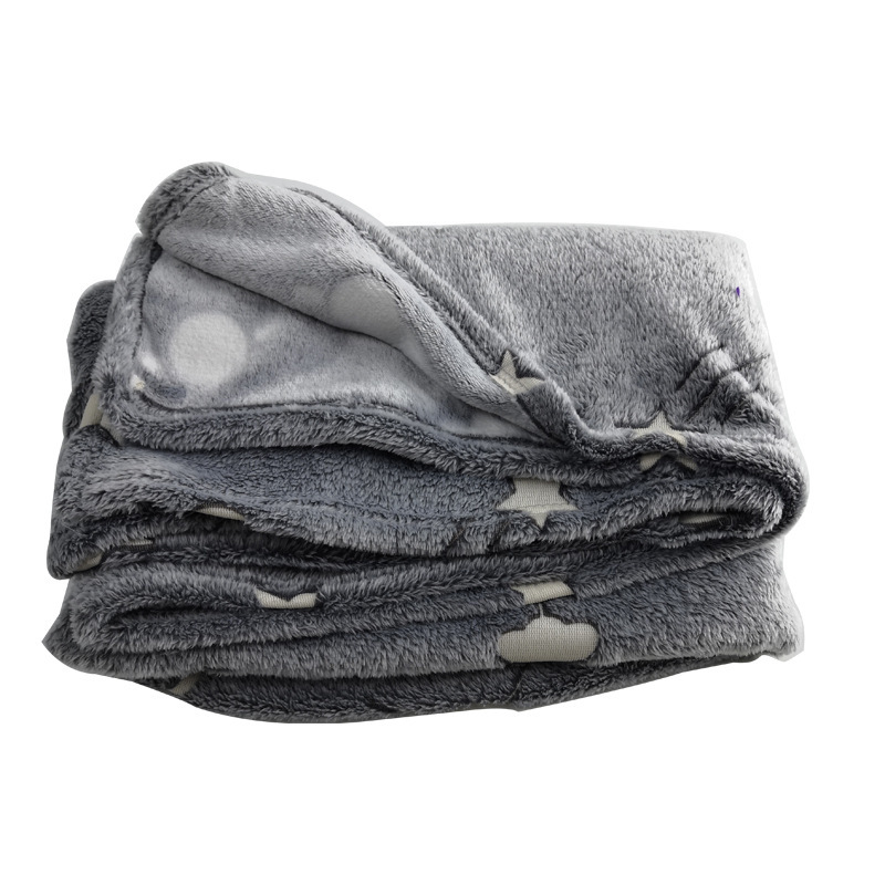 Amazon Hot Sell Magic Blanket Polyester Coral fleece Super Soft, Glow in The Dark Throw Blanket for Kids/