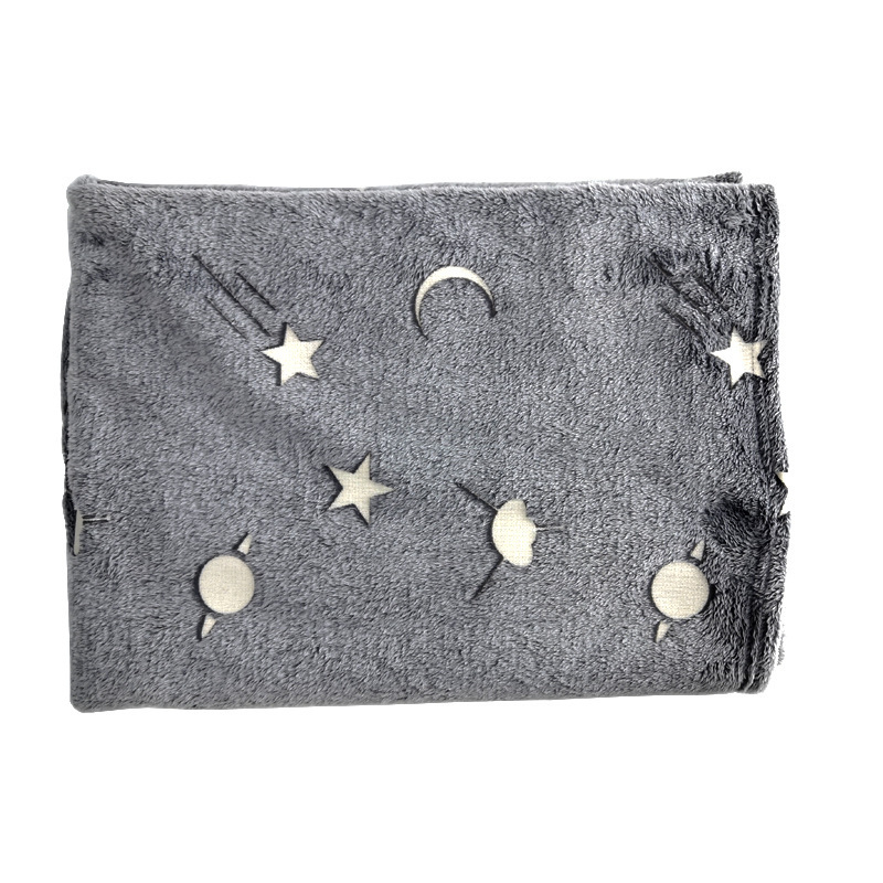 Amazon Hot Sell Magic Blanket Polyester Coral fleece Super Soft, Glow in The Dark Throw Blanket for Kids/