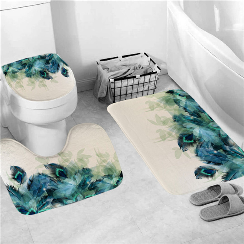 Fabrikneuer, digital bedruckter 3D-Duschvorhang, Duschvorhang-Set aus Stoff für Badezimmer/