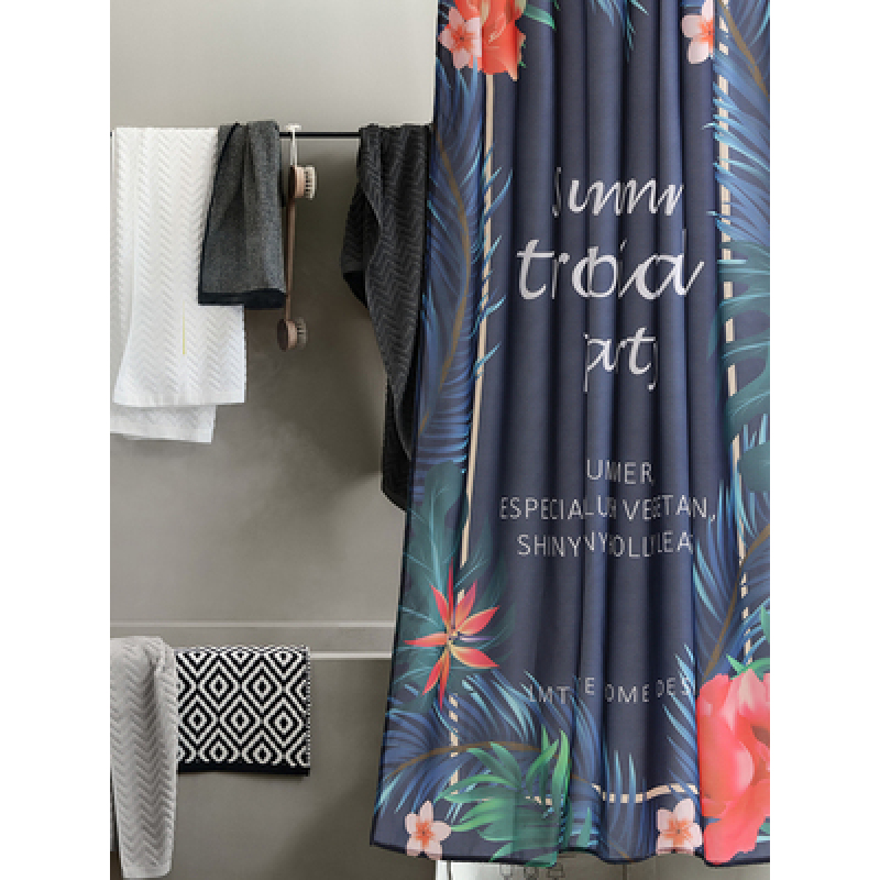 Nordic Polyester Shower Curtain Light Luxury Tropical Plants, Waterproof And Mildew Shower Curtain Partition/