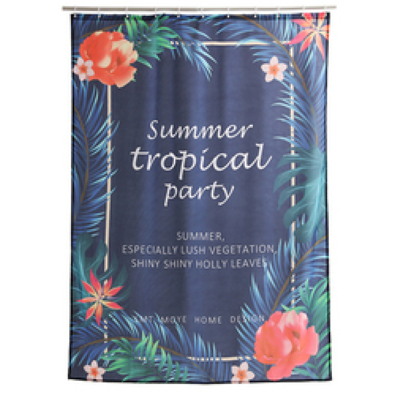 Nordic Polyester Shower Curtain Light Luxury Tropical Plants, Waterproof And Mildew Shower Curtain Partition/
