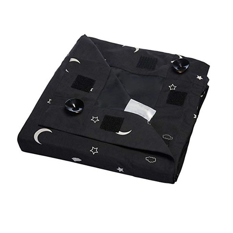 Blackout Curtain, Outdoors Blind with Suction Cup Travelling Curtain & Hot Sale New Star and Moon Design Printing Flat Window YK