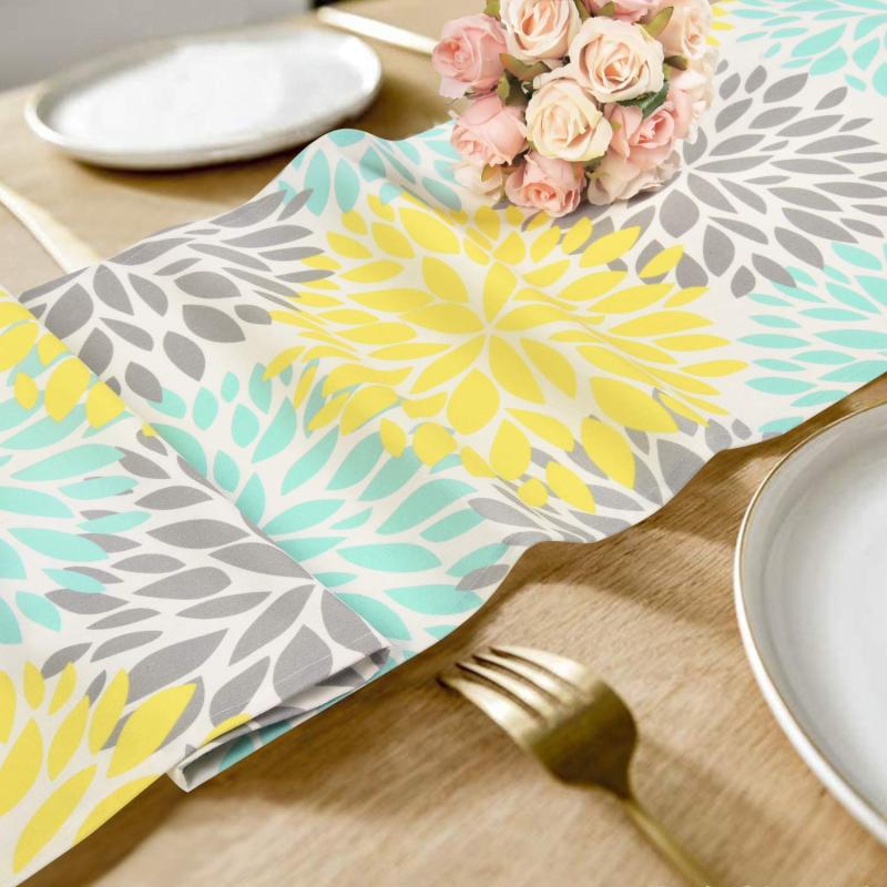 High Quality Rectangle Water-proof Colorful Mexico Style Oil-Proof block print table runner For Wedding Birthday Daily Living