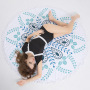 Custom Logo Bohomia Print  Microfiber Beach Towel, Round Quick Dry Tassel Beach Towel#