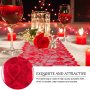 Valentines Day 5 Pack Table Runner Table Mat Sets, Red Lace Heart Tablecloth and Placemats Set#