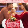 Valentines Day 5 Pack Table Runner Table Mat Sets, Red Lace Heart Tablecloth and Placemats Set#
