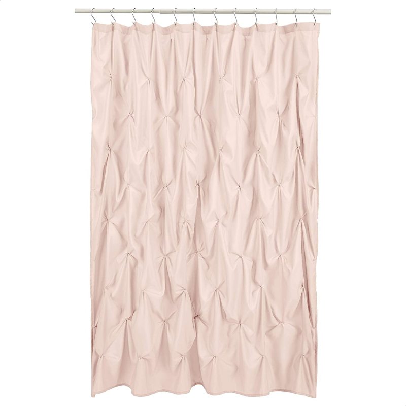 2021 Best Selling Solid Color  Pinched Pleat Bathroom Shower Curtain For Water Proof Shower Curtain/