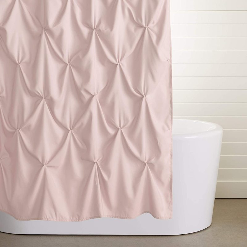 2021 Best Selling Solid Color  Pinched Pleat Bathroom Shower Curtain For Water Proof Shower Curtain/