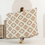 Boho Sofa Throw Blanket Knitted Cotton Sofa Cover Demon Eye Weighted Tapestry Bohemian Tassel Boho Wall Deco Picnic Rug Blankets