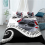 Cute Cat And Dog 4 Pcs 3D Bedding Set, 4Pc King Size Polyester Bedding Set/