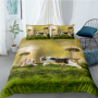 Cute Cat And Dog 4 Pcs 3D Bedding Set, 4Pc King Size Polyester Bedding Set/