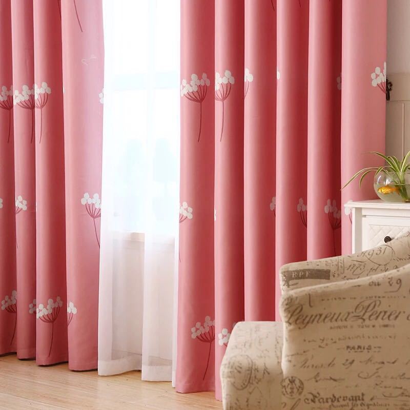 Curtain Fabric Blackout Embroidery Curtain,Simply Design Living Room Curtains#