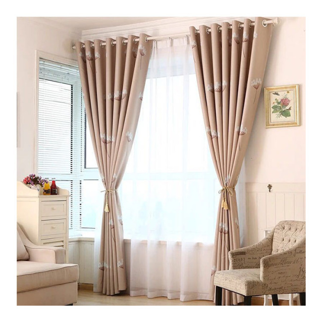 Curtain Fabric Blackout Embroidery Curtain,Simply Design Living Room Curtains#
