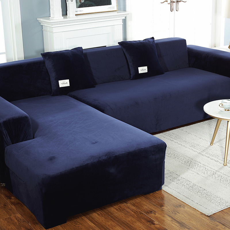 Fashion Velvet Sofa Seat Covers, Home Fitted Cover L Shape Sofa/