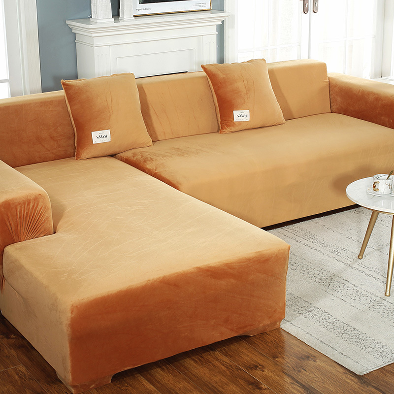 Fashion Velvet Sofa Seat Covers, Home Fitted Cover L Shape Sofa/