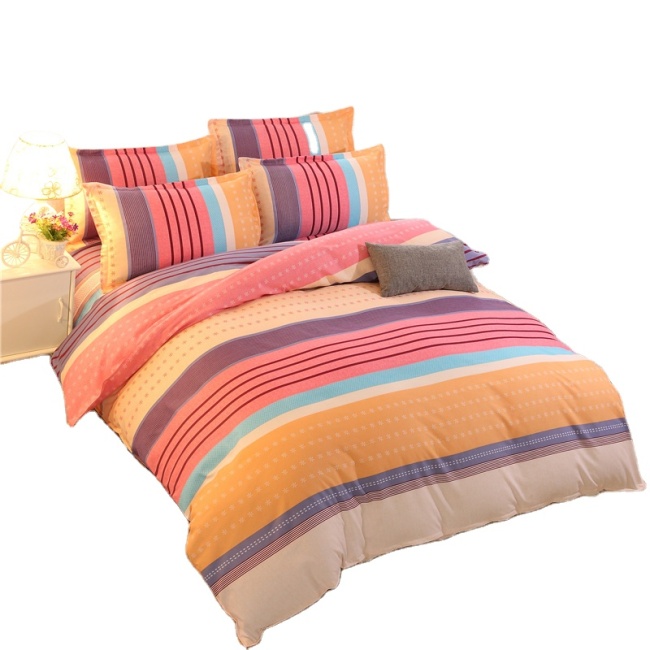 Bedding Set luxury 3/4pcs Family Set (Duvet Cover + Bed Flat Sheet + Pillow Case) Twin Full Queen King Size