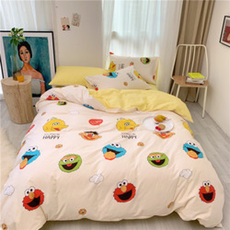 3/4 Piece Suit Bedding Set Cotton Baby Bedsheet, Student Dormitory Cartoon Bedding Sets/