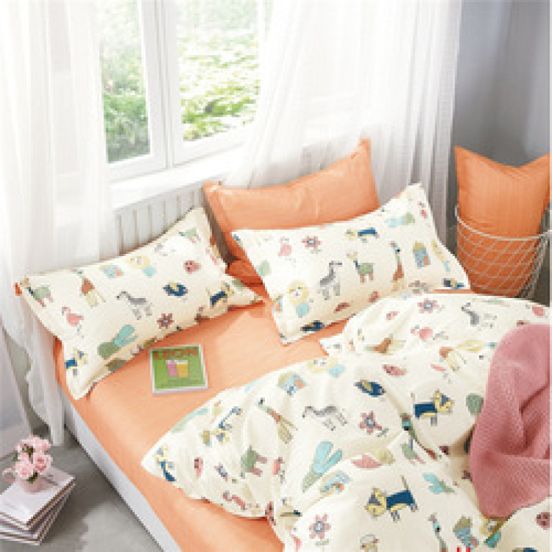3/4 Piece Suit Bedding Set Cotton Baby Bedsheet, Student Dormitory Cartoon Bedding Sets/