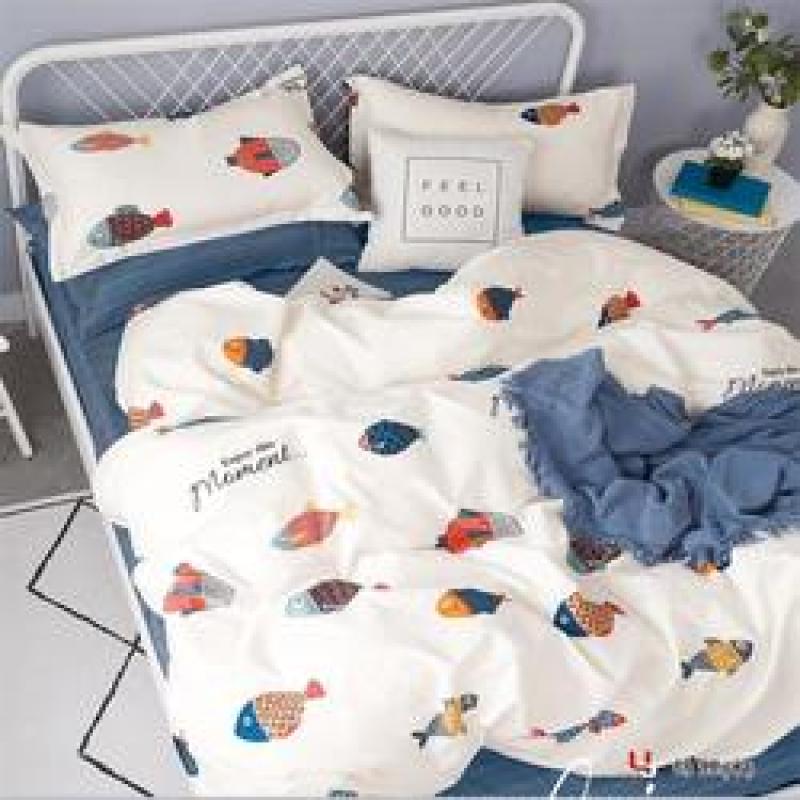 3/4 Piece Suit Bedding Set Cotton Baby Bedsheet, Student Dormitory Cartoon Bedding Sets/