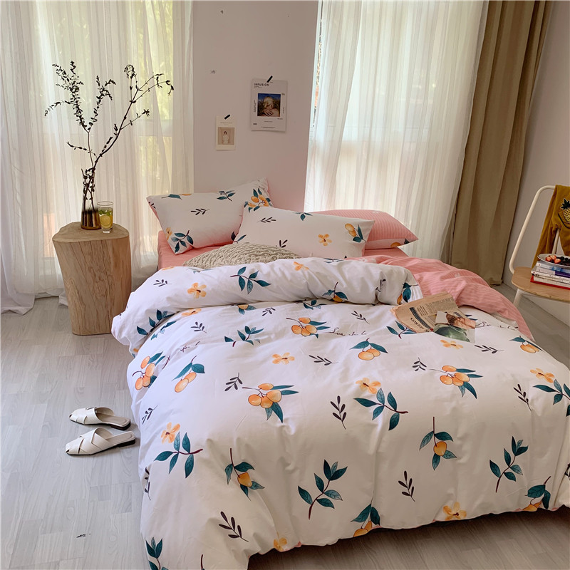 3/4 Piece Suit Bedding Set Cotton Baby Bedsheet, Student Dormitory Cartoon Bedding Sets/