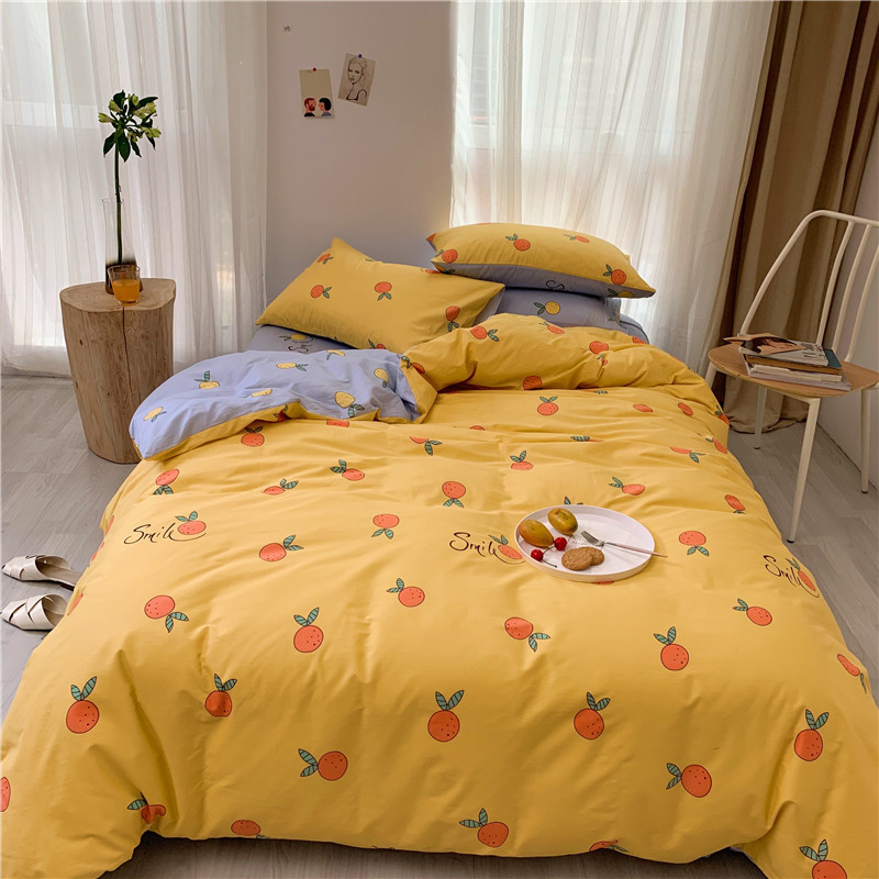 3/4 Piece Suit Bedding Set Cotton Baby Bedsheet, Student Dormitory Cartoon Bedding Sets/