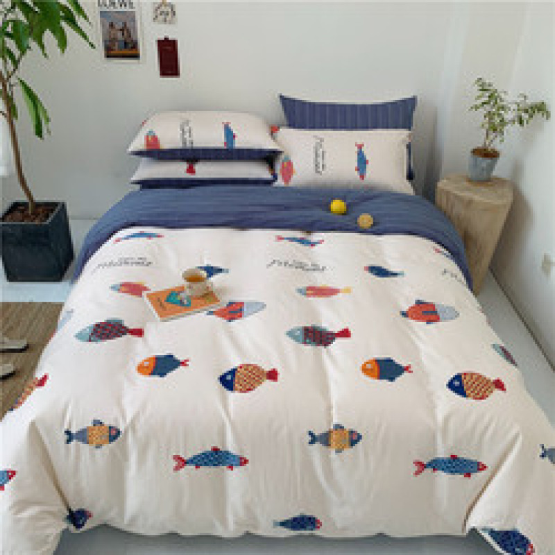 3/4 Piece Suit Bedding Set Cotton Baby Bedsheet, Student Dormitory Cartoon Bedding Sets/