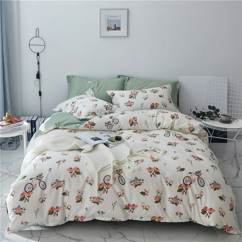 3/4 Piece Suit Bedding Set Cotton Baby Bedsheet, Student Dormitory Cartoon Bedding Sets/