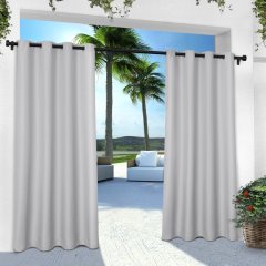 Set of 2 top and bottom rod pocket outdoor curtains for patio, cream colors outdoor gazebo curtains #