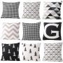 Custom Made Printing Cushion Cover Fabric, Geometric Digital Printed Plush Cushion Covers/